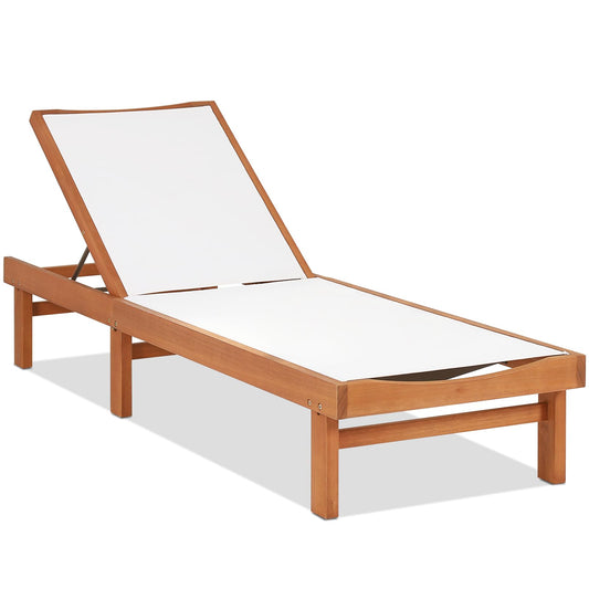 5-Postion Adjustable Patio Chaise Lounge Chair Deck Sunbed