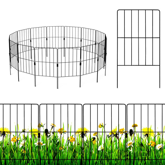 15PCS Garden Fence Outdoor Metal Rustproof Landscape Decorative Fencing Panels