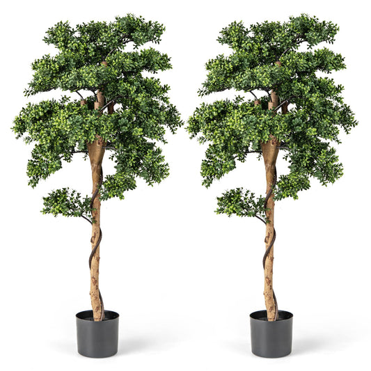 Artificial Boxwood Topiary Tree Potted Plants with PE Leaves