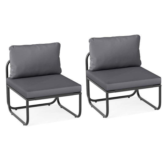 Garden Sofa Chairs Set of 2 with Thick Cushions and Pillows