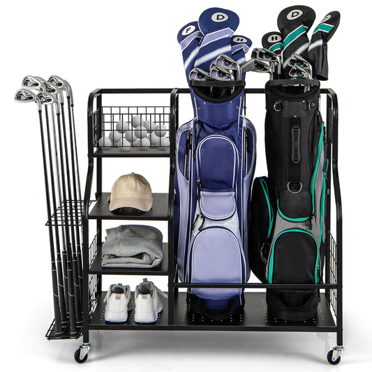 5-In-1 Golf Bag Storage Organizer with Storage Basket