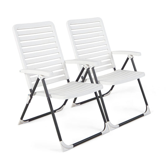 Two-fold Adjustable Reclining Folding Chair with 7-Level Backrest