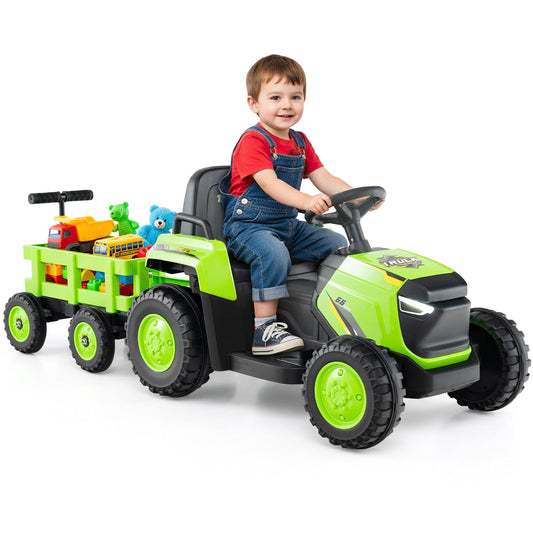 Kids Ride on Tractor 12V Electric Vehicle with Detachable Trailer and Remote Control