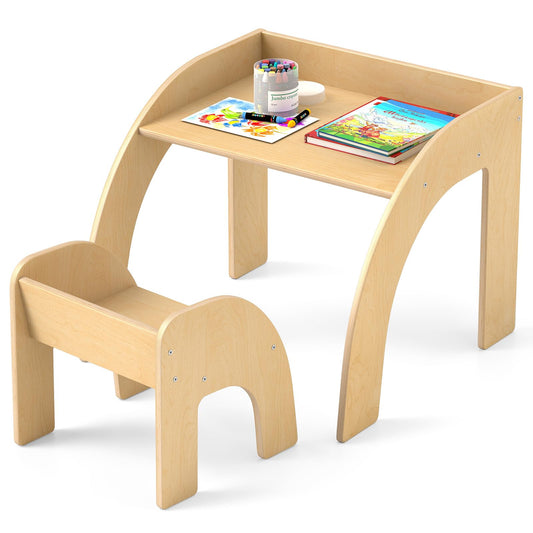 Wooded Toddler Kids Desk and Chair Set with Proper Height
