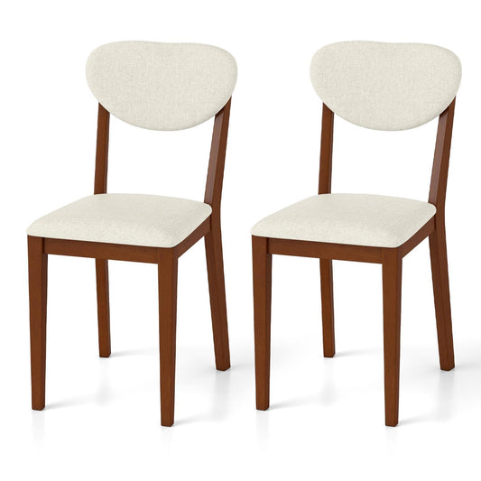 Set of 2 Sherpa Dining Chairs with Rubber Wood Legs