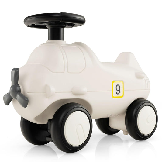 Kids Plane Ride On Toy Car with Cute Propeller and Flexible Steering Wheel