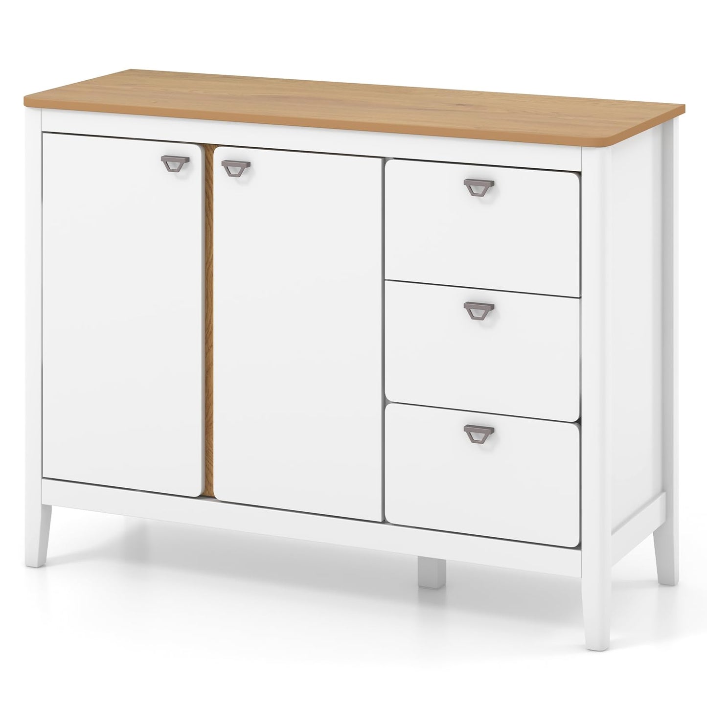 Buffet Cabinet with 2 Door and 3 Pull-out Drawers for Living Room