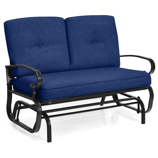 2 Person Outdoor Glider Bench with Cushions