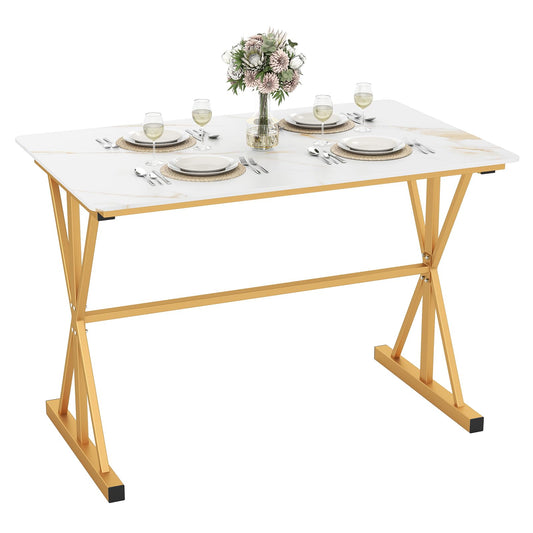 Sintered Stone Dining Table with Metal Frame
