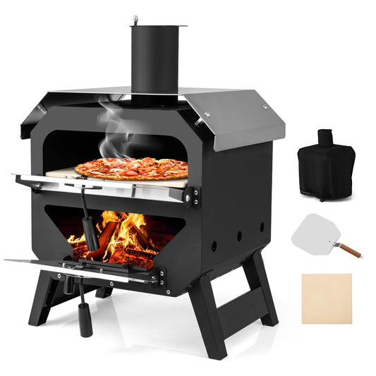 45 cm Outdoor Pizza Oven with Pizza Stone and Oxford Cloth Cover