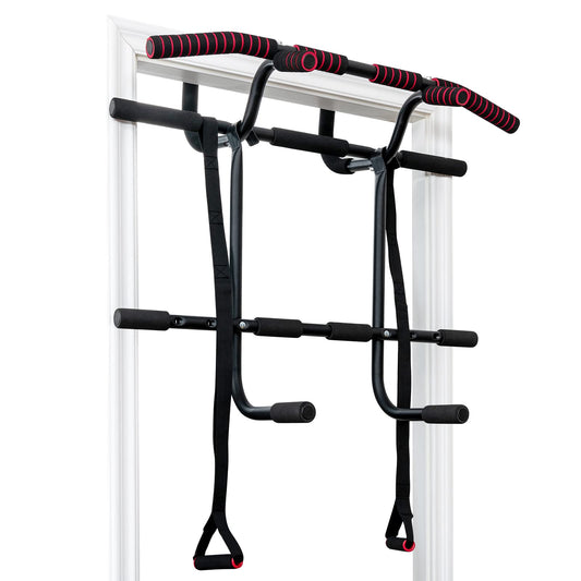 Doorway Pull up Bar Strength Training with Power Ropes and Foam Padded Handles