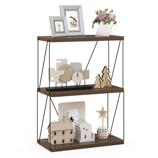 3-Tier Multipurpose Display Rack with Metal Frame for Living Room Home Office