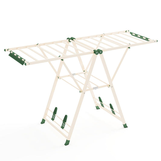 2-Level Clothes Airer Dryer Horse with Height-Adjustable Wings (163x56x99-158cm)