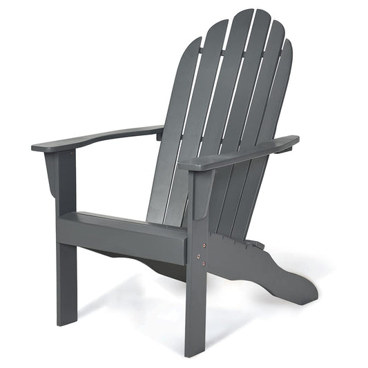 Acacia Wood Adirondack Lounger Chair with Slatted Seating, Ergonomic Design