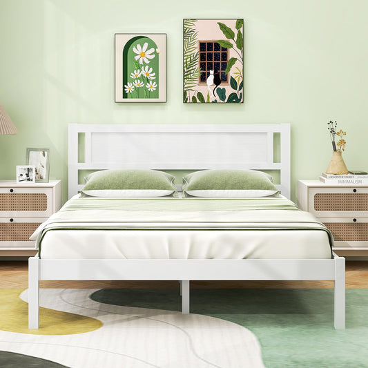 4FT 6 Double Size Bed Frame with 145cm Headboard & 22cm Under bed Storage