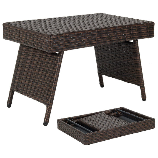 Outdoor Wicker Weave Side Table Small Garden Table