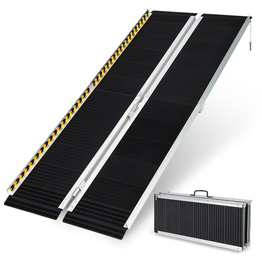 Portable Aluminum Wheelchair Ramp with Transition Plate