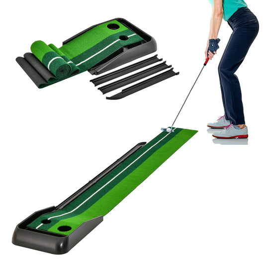 250 CM Putting Premium Golf Practice Turf with Auto Ball Return Track