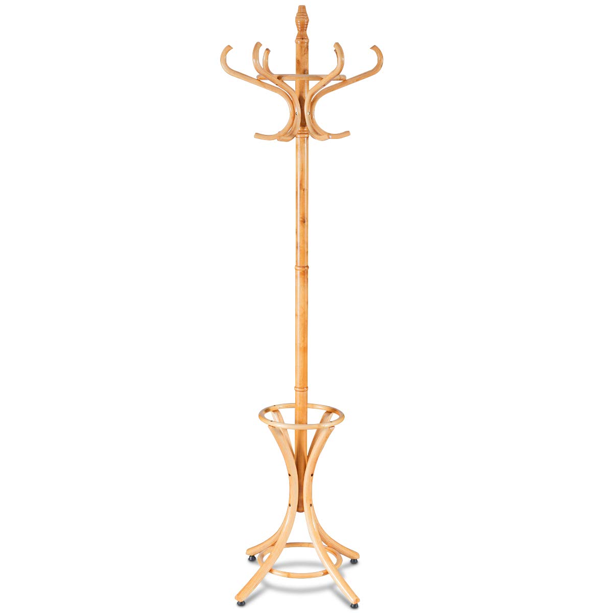 12 Hooks Freestanding Coat Rack with Umbrella Holder