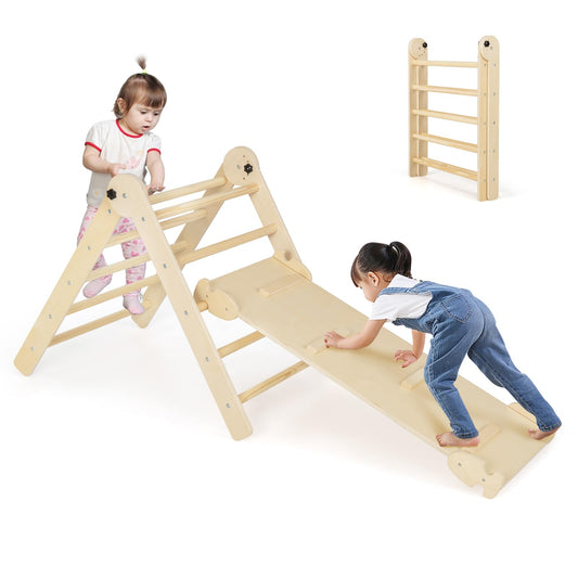 Foldable Kids Indoor Gym Playset with Double-side Ramp