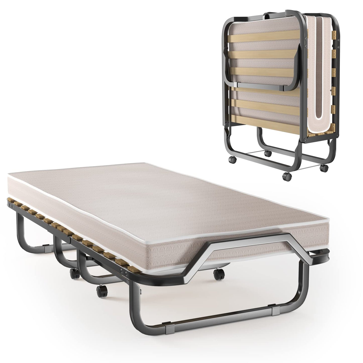 Folding Bed with 10cm Thick Luxurious Memory Foam Mattress