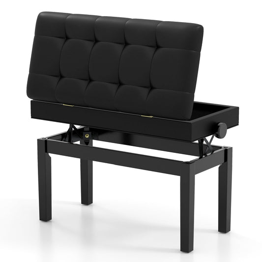 Height Adjustable Keyboard Duet Seat with Padded Cushion