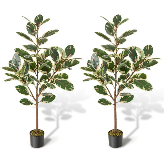 2 Pack 130cm Tall Artificial Bird of Paradise Plant with 46 Multi colored PEVA Leaves