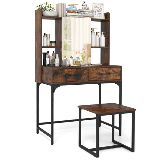 Vanity Desk with Mirror and Stool Wide Makeup Dressing Table