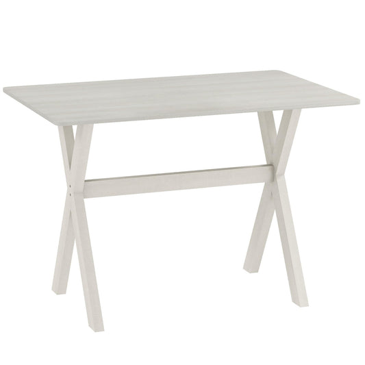 Modern Dining Table Wooden Kitchen Table with X-shaped Frame and with Wood Grain Texture Tabletop