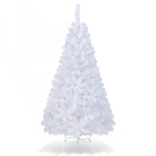 1.5/1.8/2.1/2.4M White Artificial Christmas Tree with Metal Stand