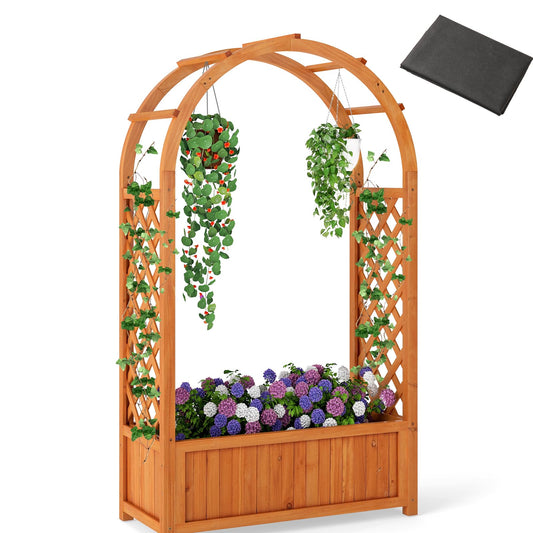 Garden Planter with Arch Trellis for Backyard Balcony