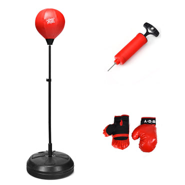 122cm Height Adjustable Punching Ball Stand Box with Stand and Gloves