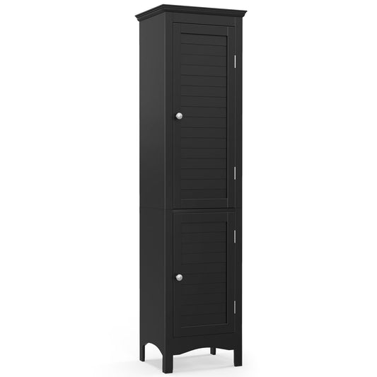 Freestanding Tall Bathroom Floor Cabinet with Adjustable Shelf and 2 Doors