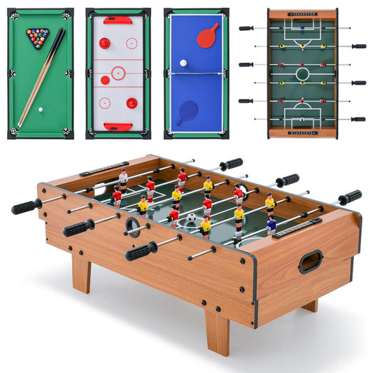 4 in 1 Combo Game Table Set Foosball Table with Billiards