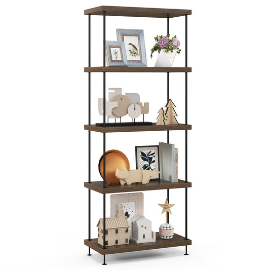 5-Tier Multipurpose Display Rack with Metal Frame for Living Room Home Office