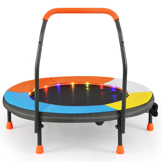 36" Mini Trampoline for Kids with LED Lights