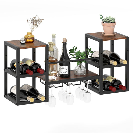 Wall Mounted Wine Rack, 3-Tier Metal Hanging Wine Rack