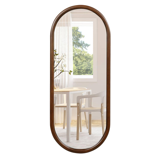 Hanging Mirror Full Length Mirror Wood Frame Wall-Mounted Mirror