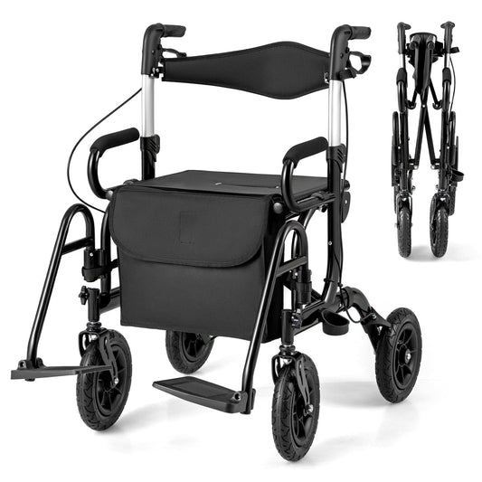 Wheeled Walking Frame Transfer Wheelchair with Seat