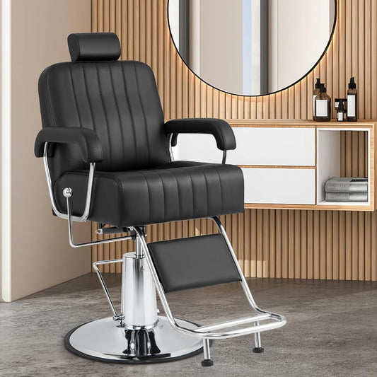 Salon Chair Hydraulic Barber Chair with Adjustable Headrest