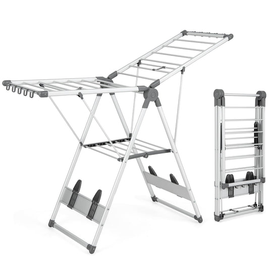 2 Layer Aluminum Folding Clothes Drying Rack