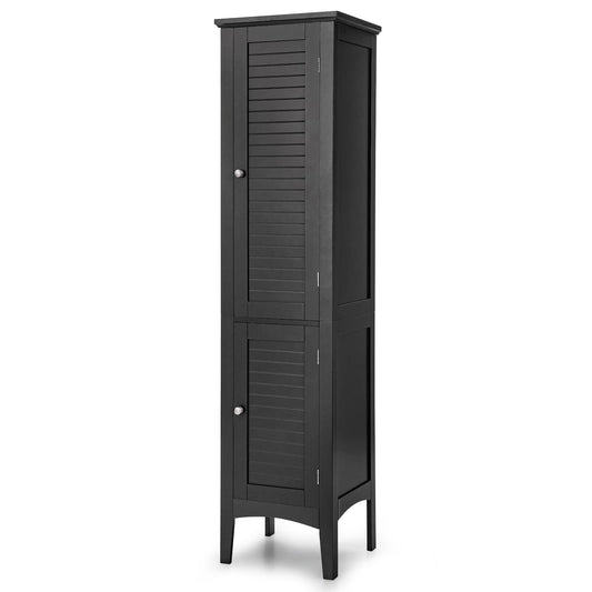 2 Door 160cm High Freestanding Bathroom Cabinet with 5 Tier Shelves