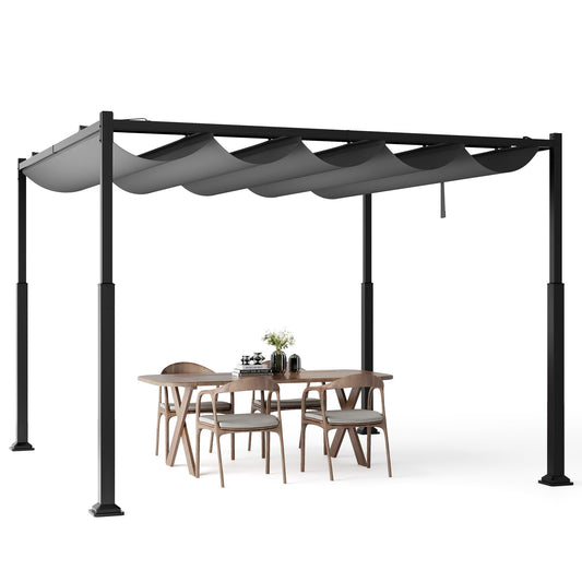 3.1m X 3.1m Metal Pergola with Retractable Roof