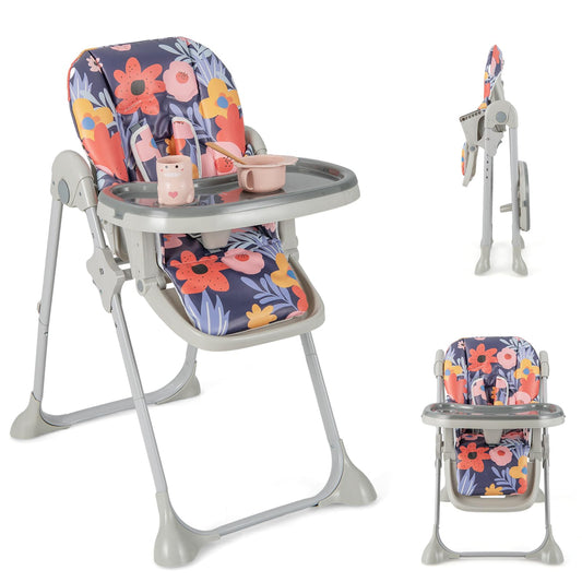 Height Adjustable Feeding High Chairs with Removable Tray