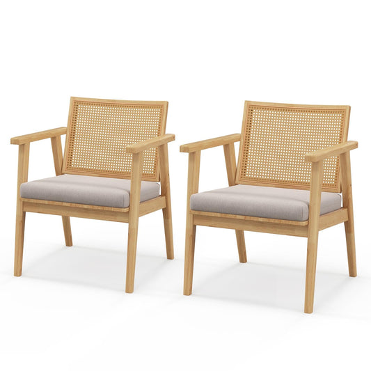 Modern Accent Chair with Solid Rubber Wood Frame