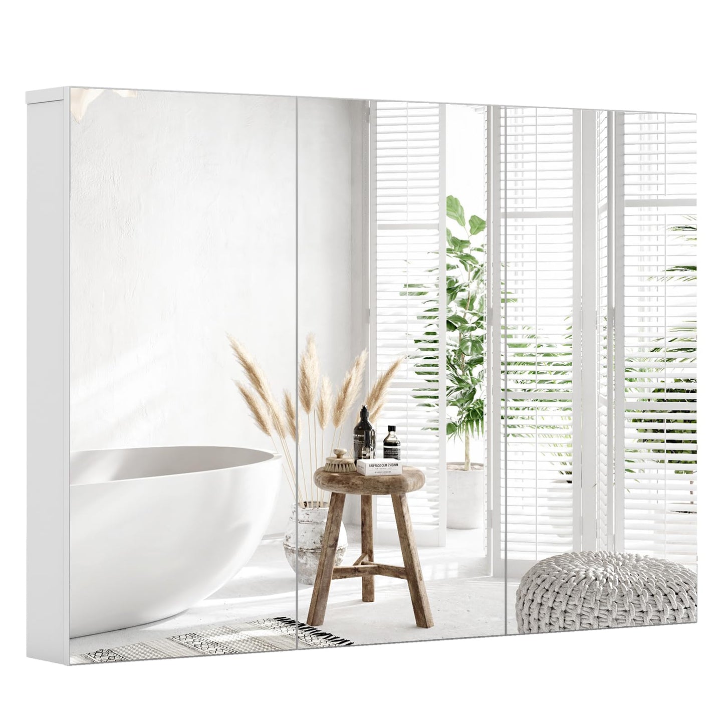Frameless Bathroom Wall Mounted Medicine Cabinet with Mirror