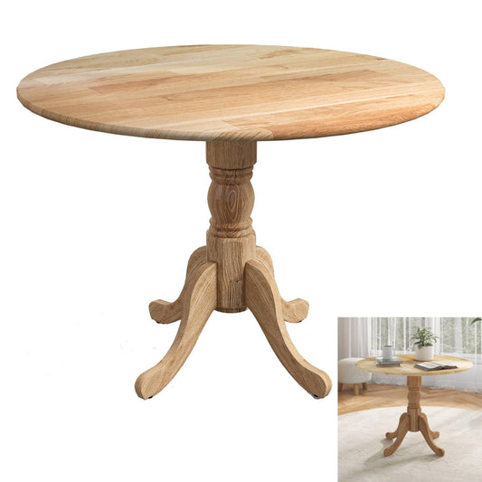 GiantexUK 100CM Rubber Wood Kitchen Table with Large Tabletop