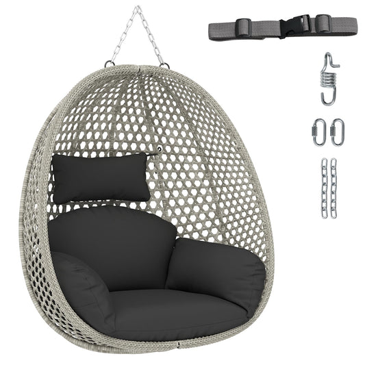 Swing Egg Chair with Soft Thick Cushion and Head Pillow