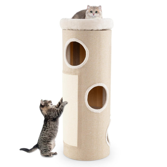 4-Level Cat House for Indoor Cats with Removable Perch
