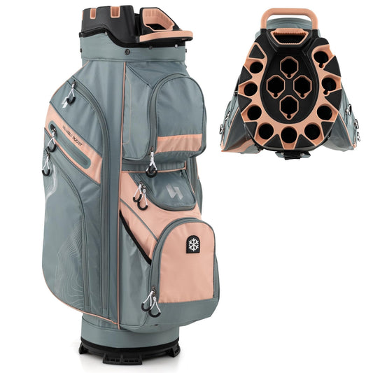Golf Cart Bag Molded Lock Top Golf Bag with 14-Way Full Length Dividers